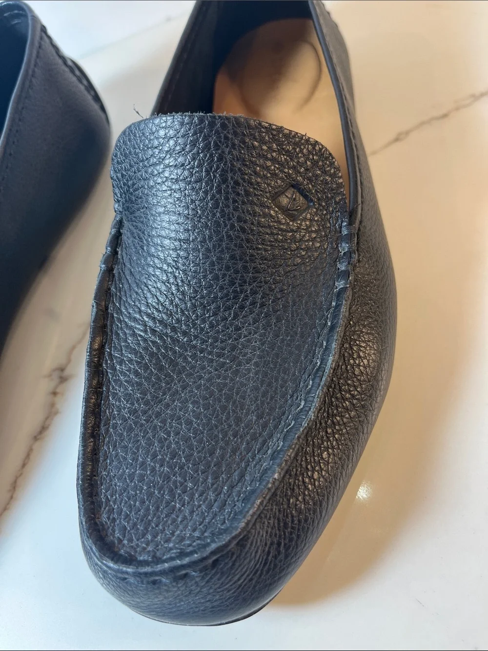 Sperry Port Driver 2 Black Pebbled Leather Ladies Slip-On Loafers Sz. 10WM - Picture 2 of 15